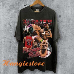 Dennis Rodman 90s Bootleg T-shirt Dennis Rodman Vintage Bask